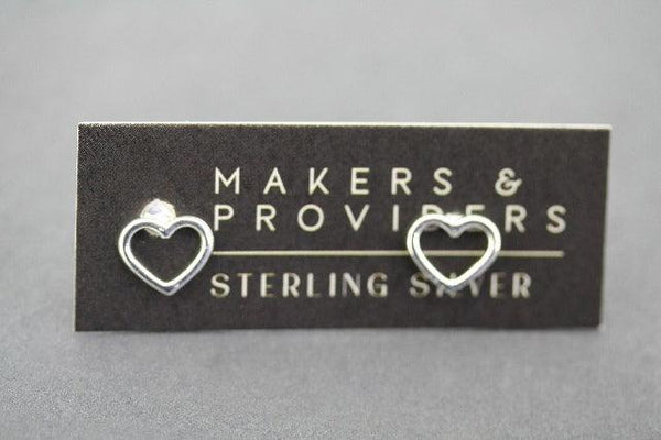 open heart stud - sterling silver - Makers & Providers