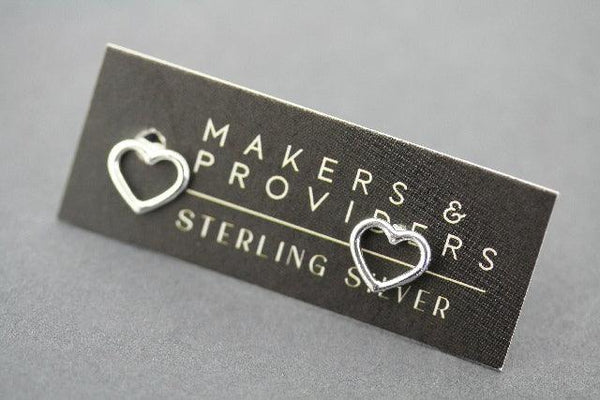 open heart stud - sterling silver - Makers & Providers