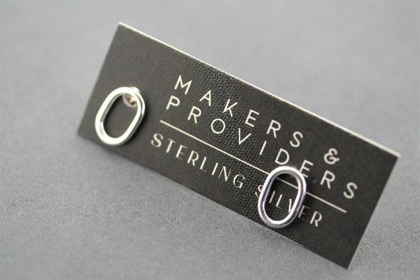 open oval stud - sterling silver - Makers & Providers