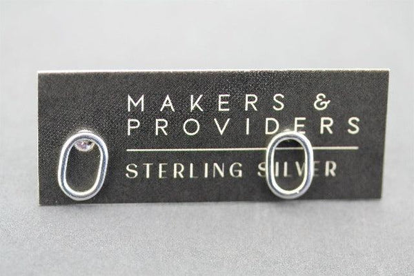 open oval stud - sterling silver - Makers & Providers