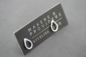 open teardrop stud - sterling silver - Makers & Providers