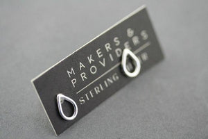 open teardrop stud - sterling silver - Makers & Providers