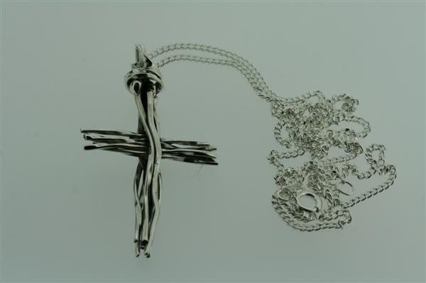 organic cross pendant on 55cm link chain - Makers & Providers