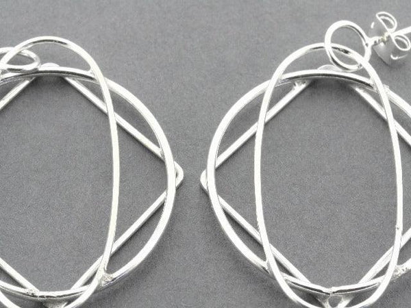 silver geometric earrings
