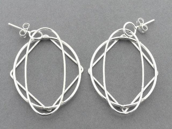 silver geometric earrings