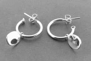 Oval disc on hoop earring - sterling silver - Makers & Providers