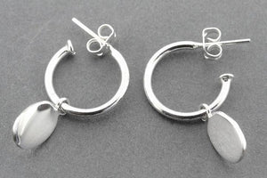 Oval disc on hoop earring - sterling silver - Makers & Providers