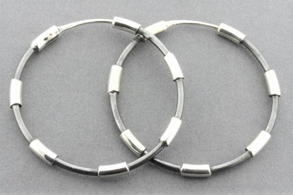 ox and polished silver large hoop