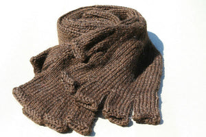 Alpaca Hand Knitted Long Hobo Gloves in Chocolate - Makers & Providers