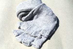 Alpaca Hand Knitted Long Hobo Gloves in Grey - Makers & Providers