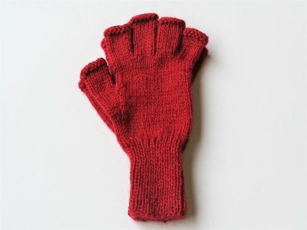alpaca hobo gloves - red