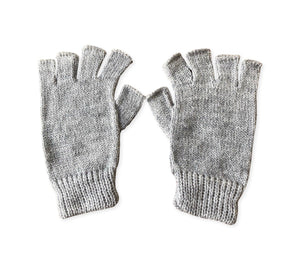 Alpaca Hand Knitted Hobo Gloves - Silver - Makers & Providers