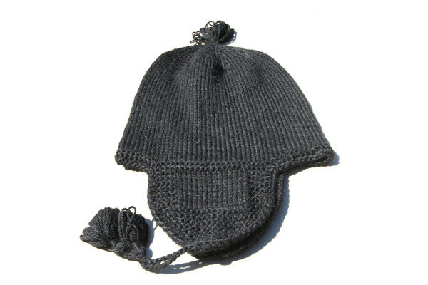 Alpaca Hand Knitted Riding Beanie in Black - Makers & Providers