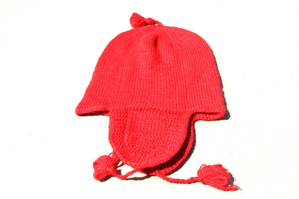 Alpaca Hand Knitted Riding Beanie in Coral - Makers & Providers