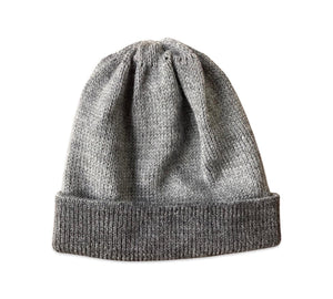 Hand Knitted Alpaca Reversible Beanie - Charcoal / Grey - Makers & Providers