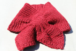 Alpaca Hand Knitted Pull Through Scarf in Coral - Makers & Providers