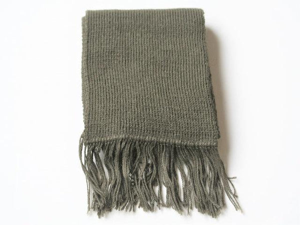 alpaca knitted scarf - khaki