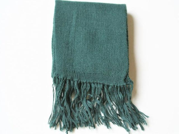 alpaca knitted scarf - emerald