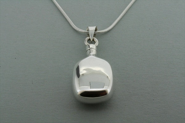 perfume bottle pendant - oval on 70cm snake chain