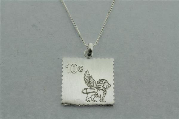 postage stamp necklace