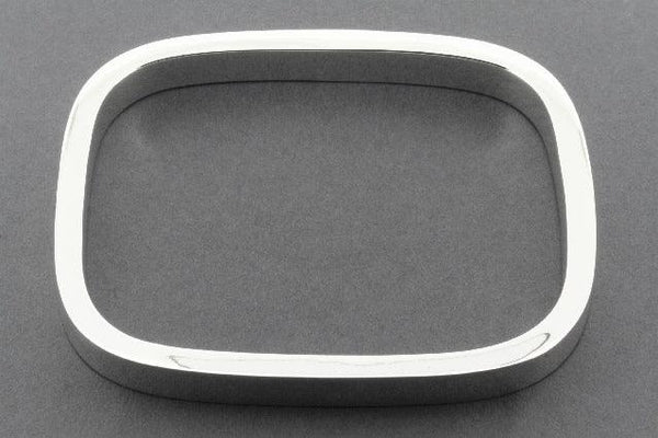 rounded rec bangle - sterling silver