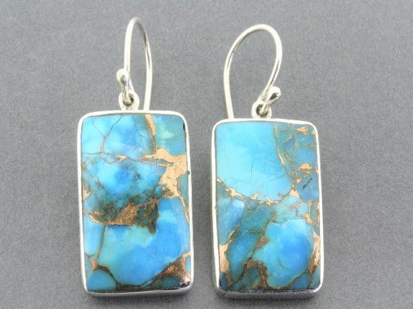 turquoise and bronze silver earrings
