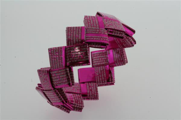 recycled bracelet - small - rose text - Makers & Providers