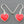 Load image into Gallery viewer, red heart drop earring - hand enamelled
