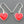Load image into Gallery viewer, red heart drop earring - hand enamelled
