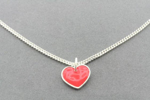 red heart pendant necklace - sterling silver - Makers & Providers