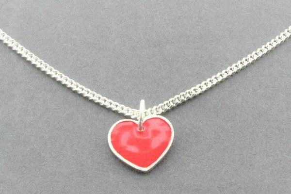 red heart pendant necklace - sterling silver