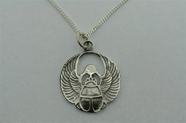 scarab pendant on 60cm link chain - Makers & Providers