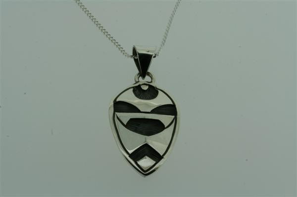 shield pendant on 55cm link chain - Makers & Providers