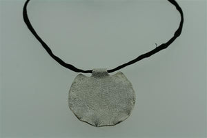 shield pendant on black silk thread necklace - Makers & Providers