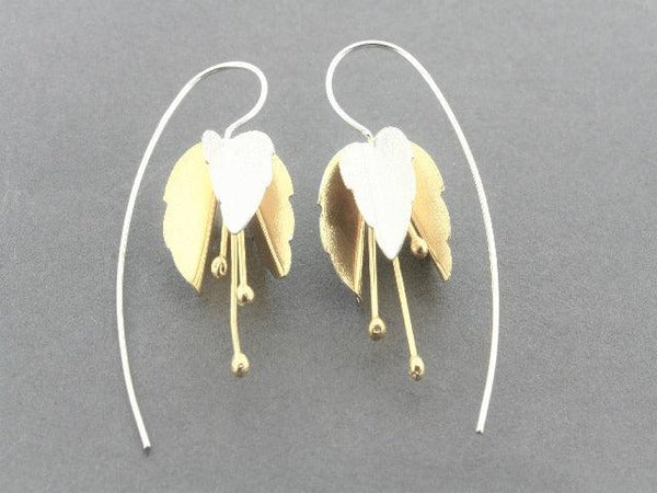 silver & gold plated flower earring