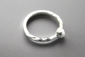 fine twist ring with pearl - sterling silver - Makers & Providers