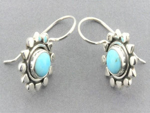 silver sun earrings with turquoise - Makers & Providers