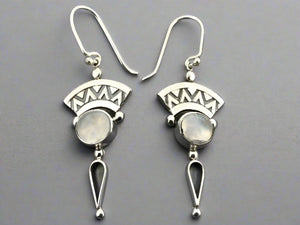 silver moonstone earrings