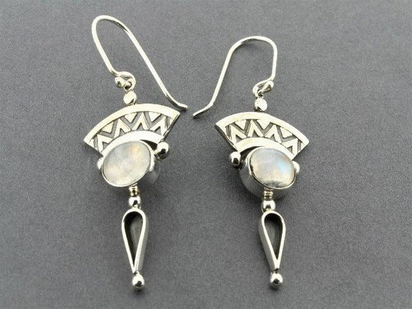 silver moonstone earrings