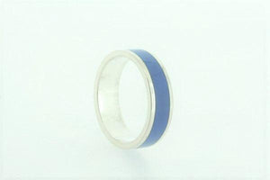 sterling silver ring with blue resin insert
