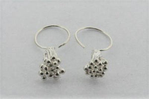 silver hoop earring with berry detail