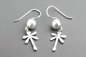 silver dragonfly earrings with pearls - Makers & Providers