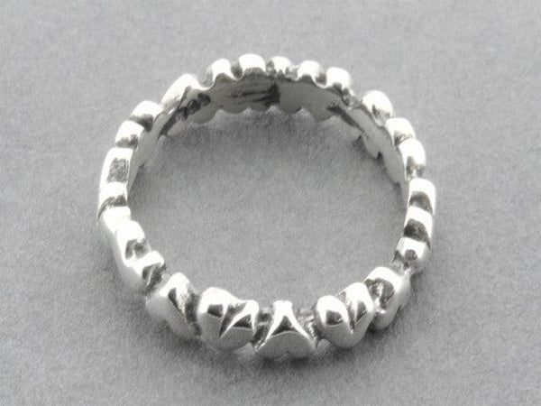 Heart band - sterling silver