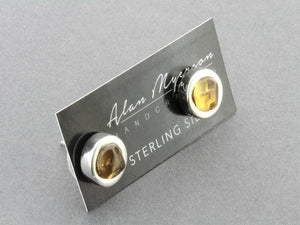 silver amber studs