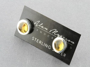 silver amber studs
