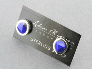 silver lapis earring