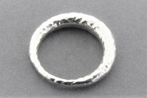 tapering tubular ring - hammered sterling silver - Makers & Providers