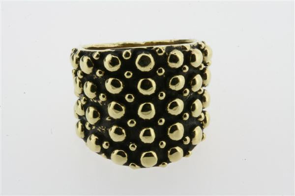 small & large beaded ring  - brass