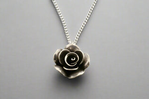 small rose pendant on 55cm link chain - Makers & Providers