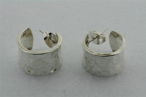 small textured hoop stud - Makers & Providers